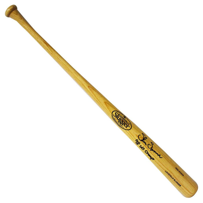 Shane Spencer Signed 98 WS Champs Inscription Louisville Slugger Official MLB Blonde Baseball Bat (JSA) - RSA