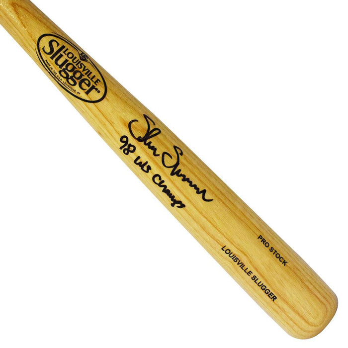 Shane Spencer Signed 98 WS Champs Inscription Louisville Slugger Official MLB Blonde Baseball Bat (JSA) - RSA