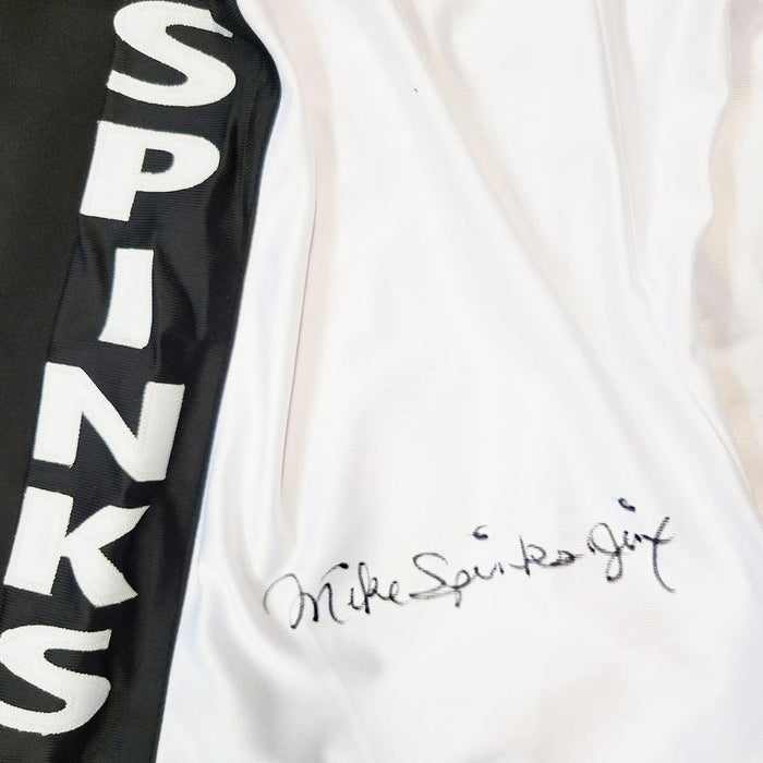 Michael "Jinx" Spinks Signed White Boxing Trunks (JSA) - RSA