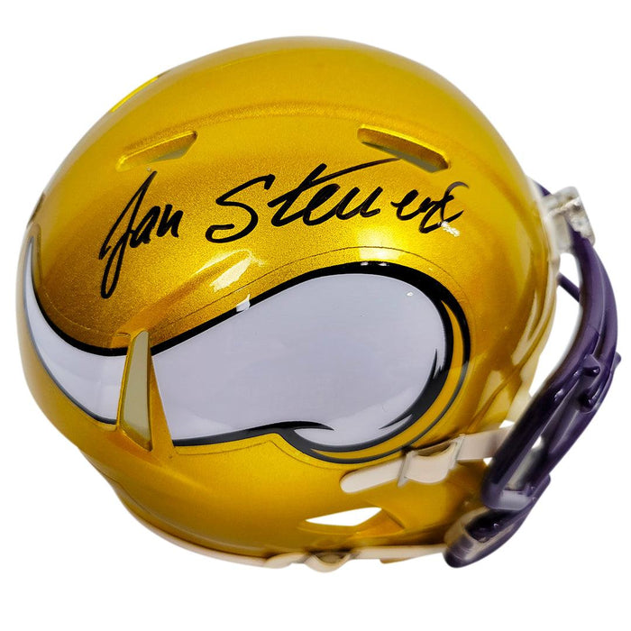 Jan Stenerud Signed Minnesota Vikings Flash Speed Mini Replica Football Helmet (JSA) - RSA