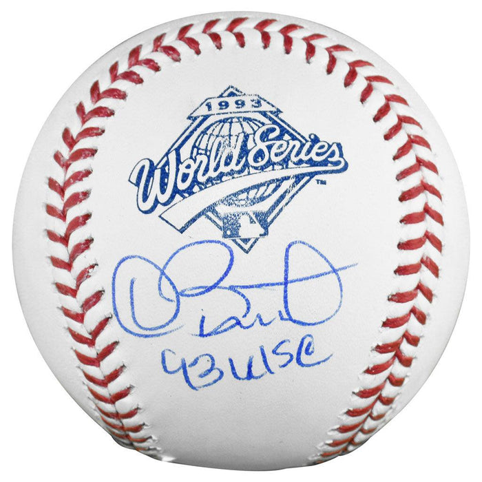 Dave Stewart Signed 93 WSC Inscription Rawlings Official MLB 1993 World Series Baseball (JSA) - RSA