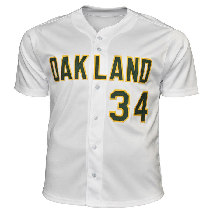 Dave Stewart Signed Oakland White Baseball Jersey (JSA) — RSA