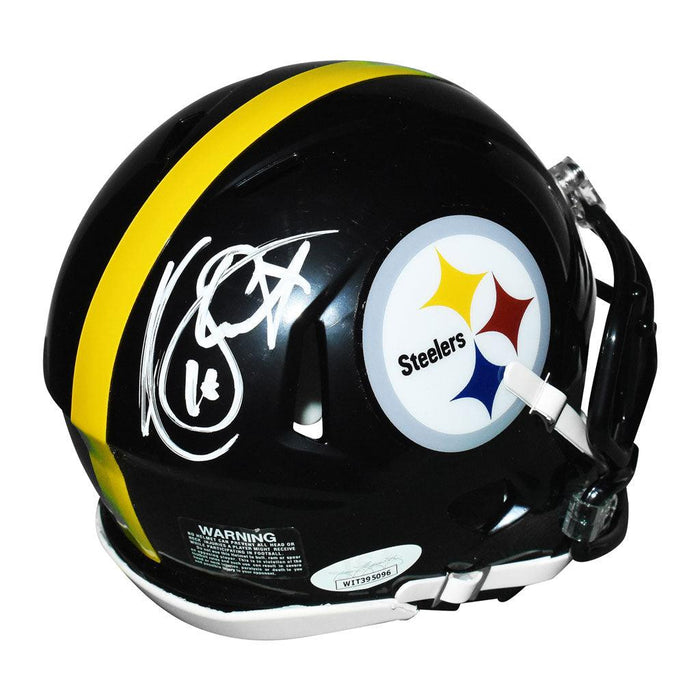Kordell Stewart Signed Pittsburgh Steelers Speed Mini Replica Black Football Helmet (JSA) - RSA