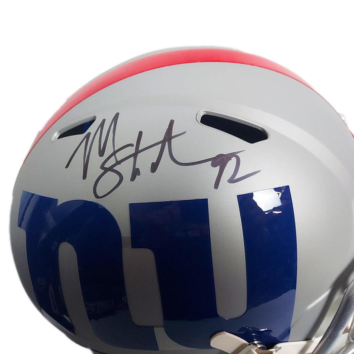 Michael Strahan Signed New York Giants AMP Speed Full-Size Replica Football Helmet (Beckett) - RSA