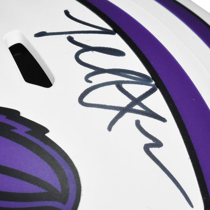 Terrell Suggs Signed Baltimore Ravens Lunar Eclipse Speed Mini Replica Football Helmet (JSA) - RSA