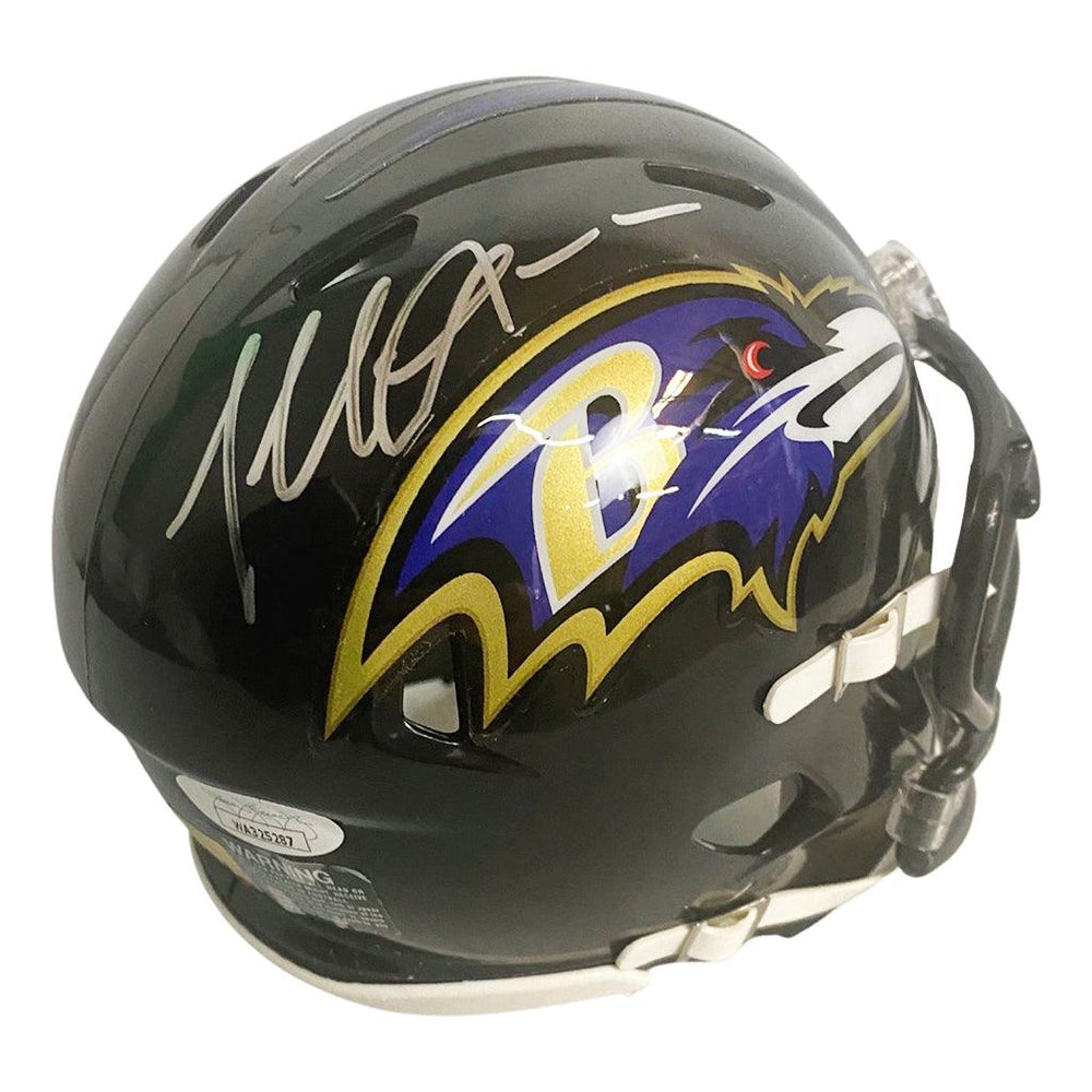 Terrell Suggs Signed Baltimore Ravens Speed Mini Replica Football Helmet (JSA) - RSA