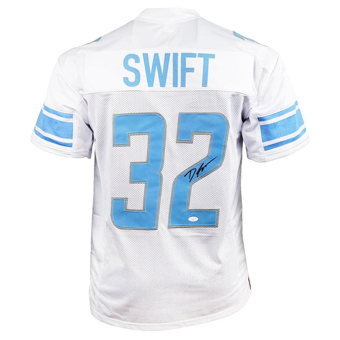 D'Andre Swift Signed Detroit White Football Jersey (JSA) - RSA