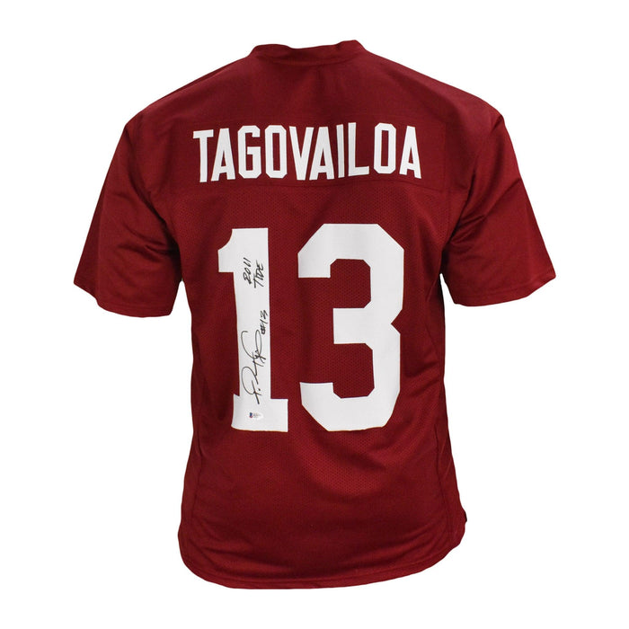 Tua Tagovailoa Signed Roll Tide Red College-Edition Jersey (Beckett) - RSA