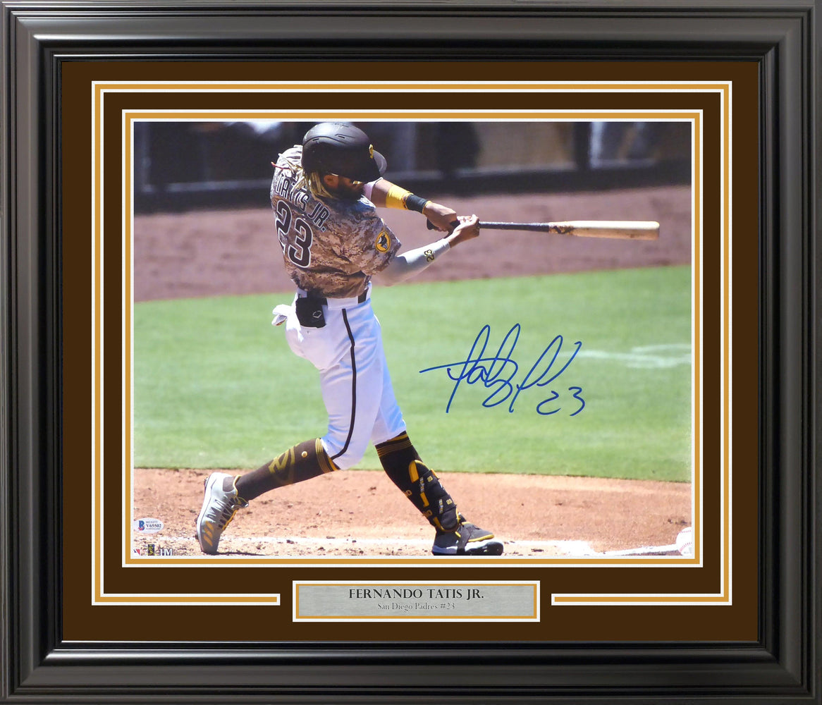 Fernando Tatis Jr. Autographed Framed 16x20 Photo San Diego Padres Beckett BAS Stock #197153 - RSA