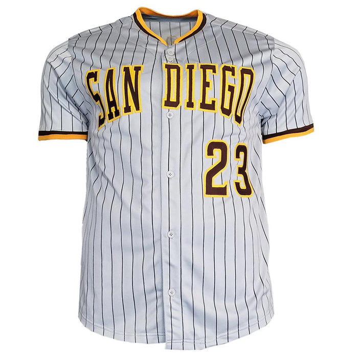 Fernando Tatis Signed San Diego Grey Pinstripe Baseball Jersey (JSA) — RSA