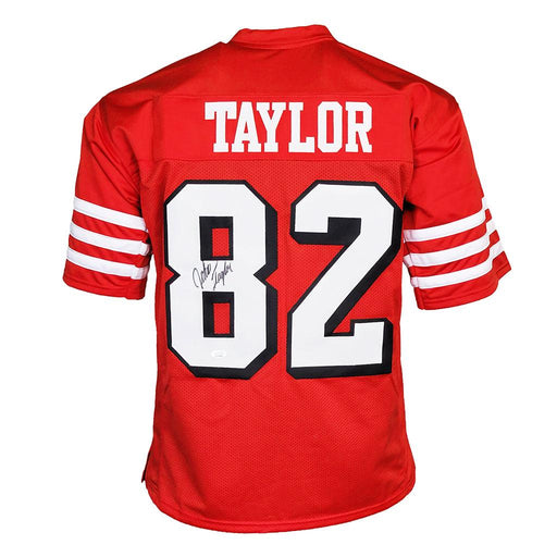John Taylor Signed Pro Edition Shadow Number Red Football Jersey (JSA) - RSA