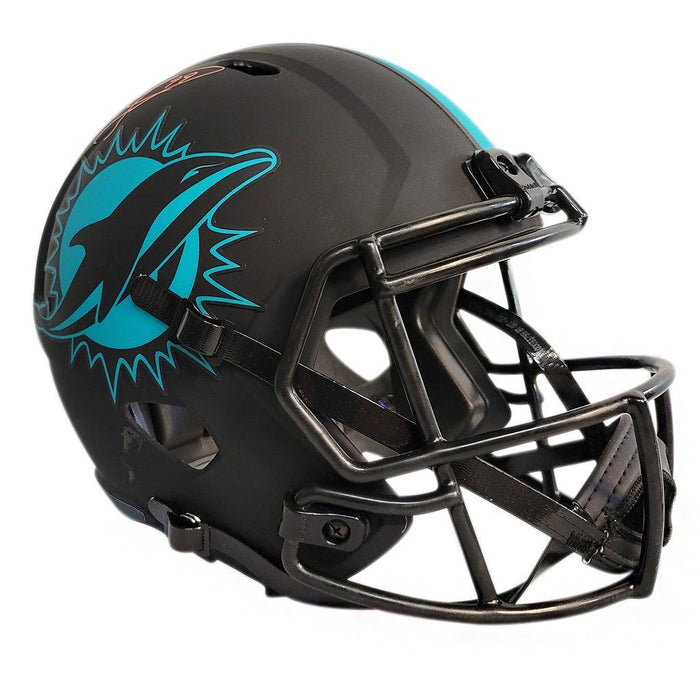 Jason Taylor Signed orange ink Miami Dolphins Eclipse Speed Full-Size Replica Football Helmet (Beckett) - RSA