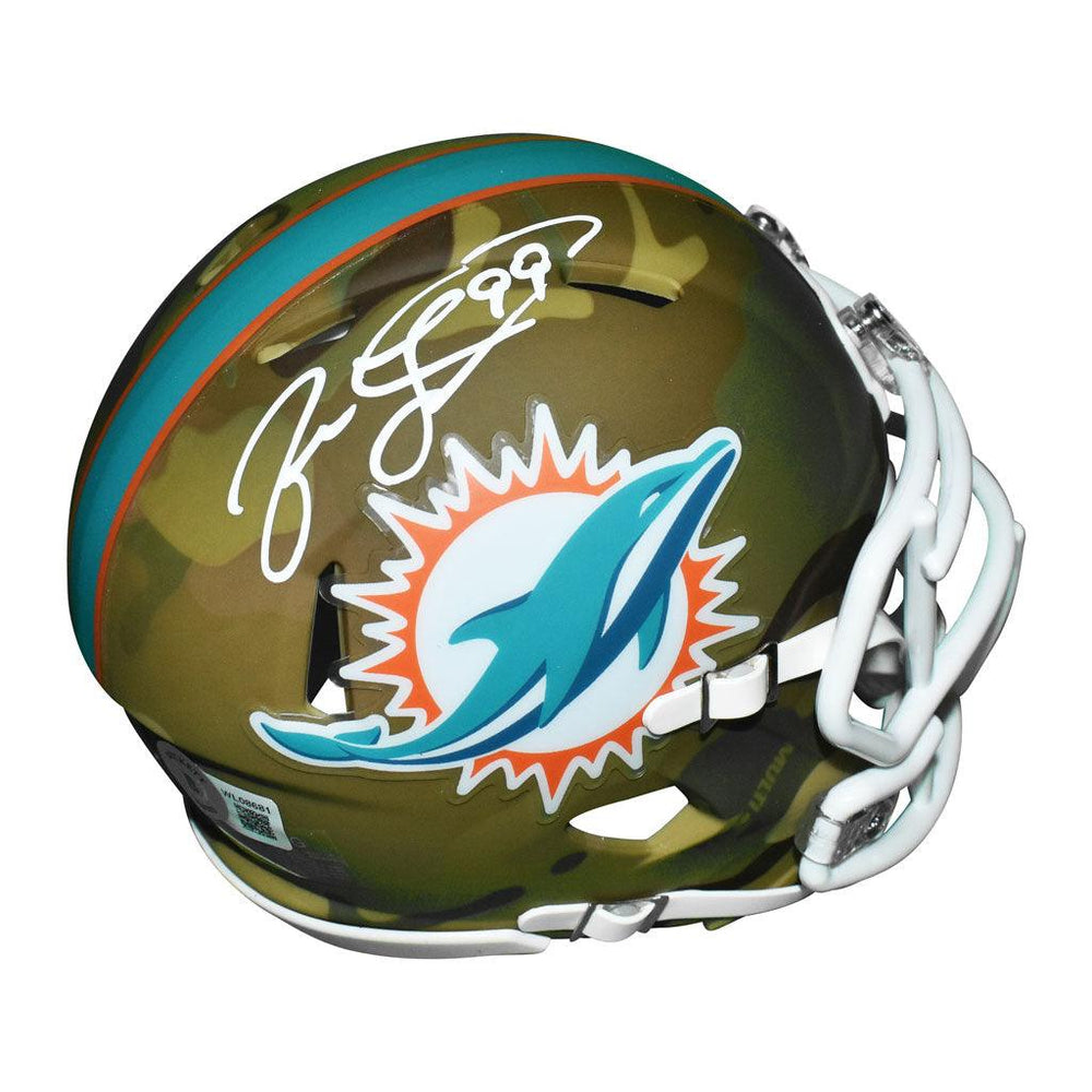 Jason Taylor Signed Miami Dolphins Camo Speed Mini Football Helmet (Beckett) - RSA