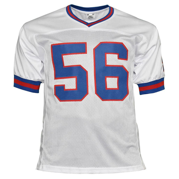Lawrence Taylor Signed New York White Stats Football Jersey (JSA) - RSA