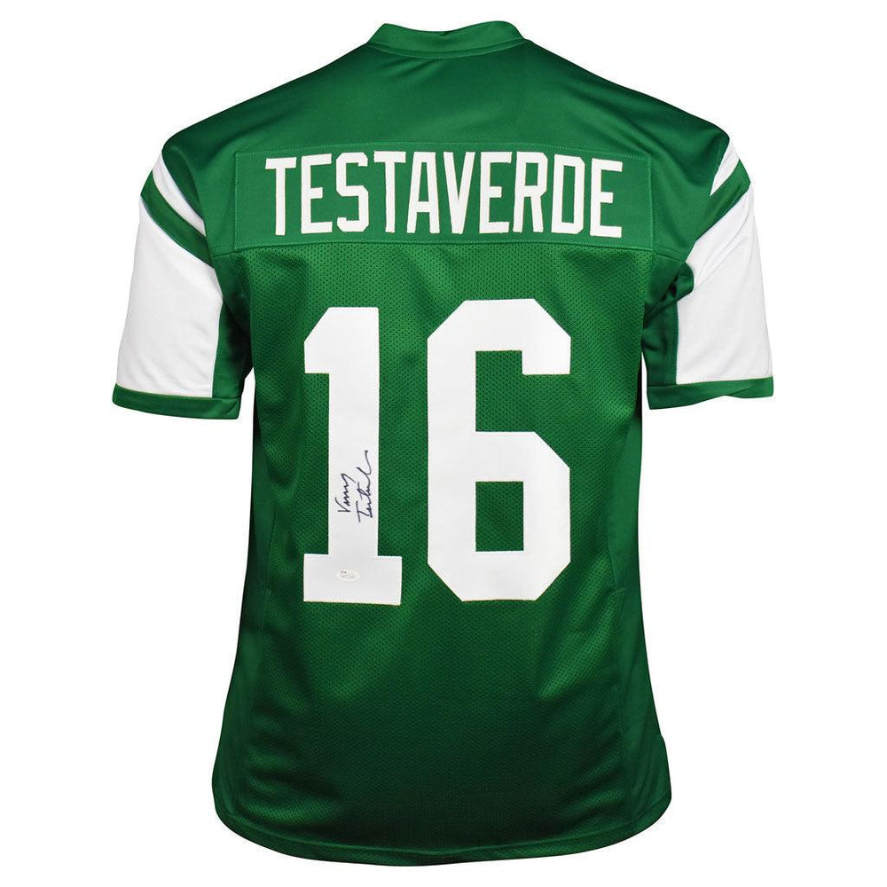 Vinny Testaverde Signed New York Pro Green Football Jersey (Beckett) - RSA