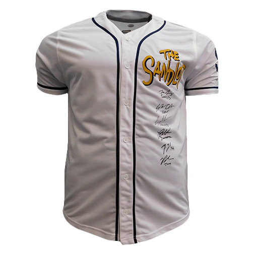 The Sandlot Cast Signed Baseball Jersey (JSA) Autographed by 6 - RSA