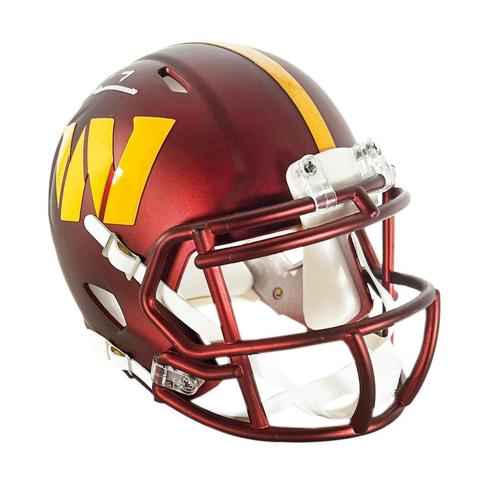 Joe Theismann Signed 83 MVP Inscription Washington Commanders Speed Mini Replica Football Helmet (JSA) - RSA