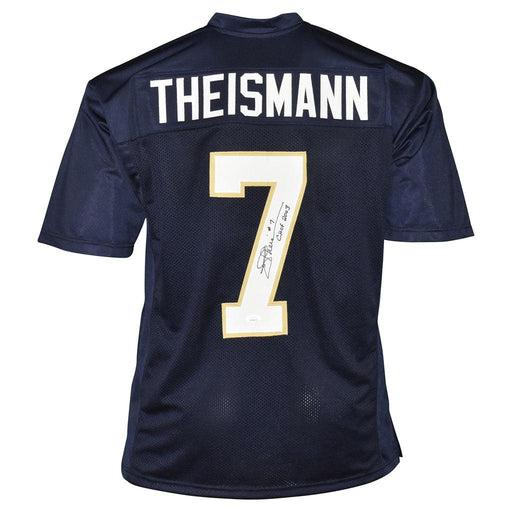 Joe Theismann Signed College HOF 2003 Inscription Notre Dame College Blue Football Jersey (JSA) - RSA