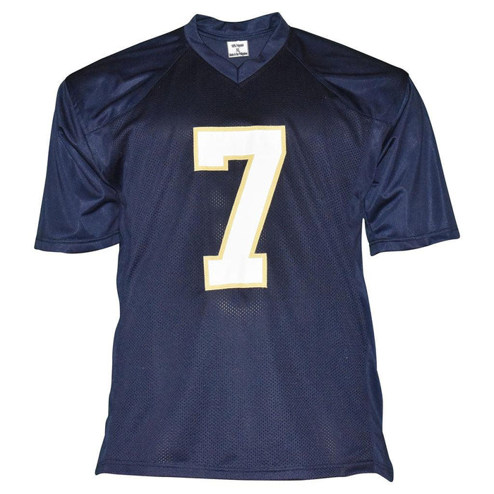 Joe Theismann Signed College HOF 2003 Inscription Notre Dame College Blue Football Jersey (JSA) - RSA