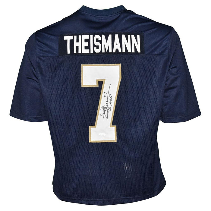 Joe Theismann Signed Notre Dame College Blue Football Jersey Go Irish(JSA) - RSA