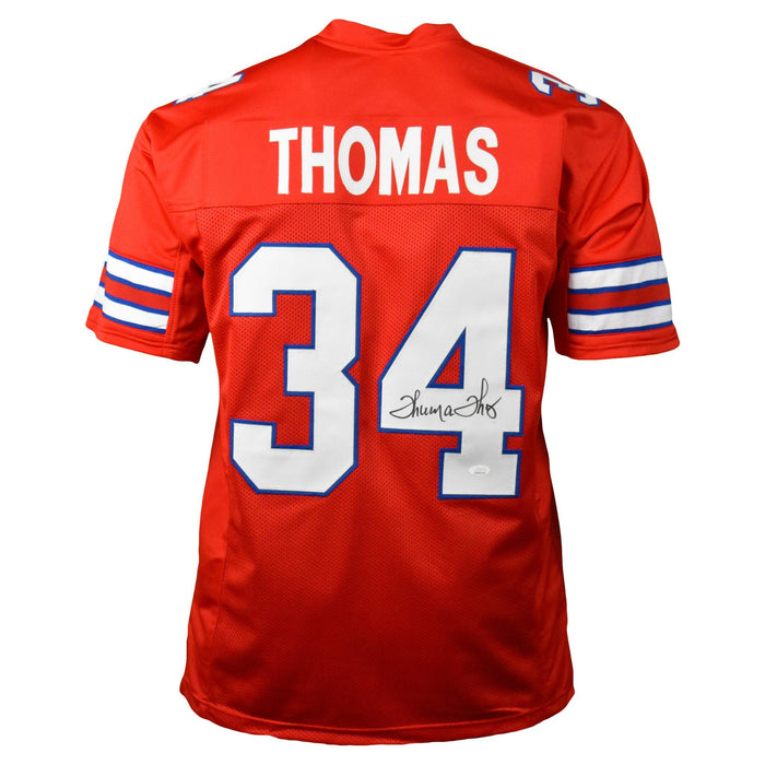 Thurman Thomas Signed Pro-Edition Red Football Jersey (JSA) - RSA