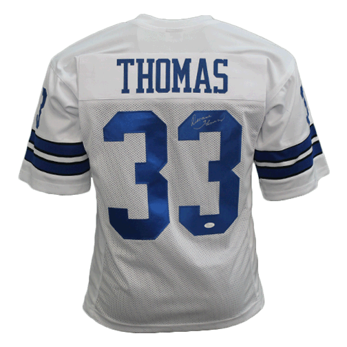 Duane Thomas Dallas Cowboys Autographed Football Jersey White Edition (JSA) - RSA