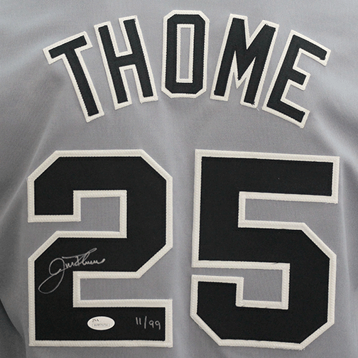 Jim Thome Autographed Chicago Pro Style Grey Baseball Jersey (JSA) - RSA
