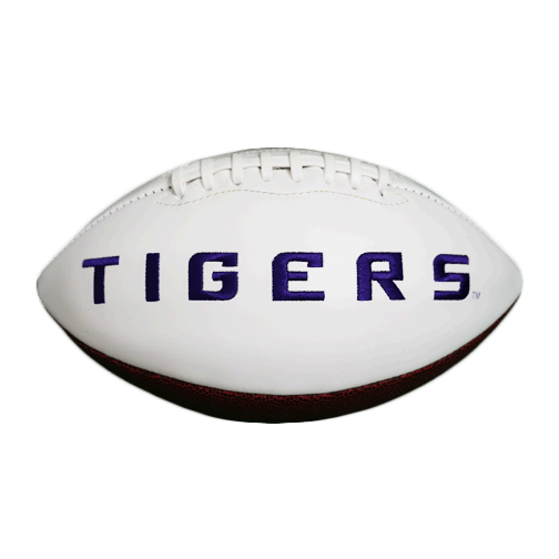 Y.A. Tittle Signed HOF '71 LSU Tigers Logo Football (JSA) - RSA