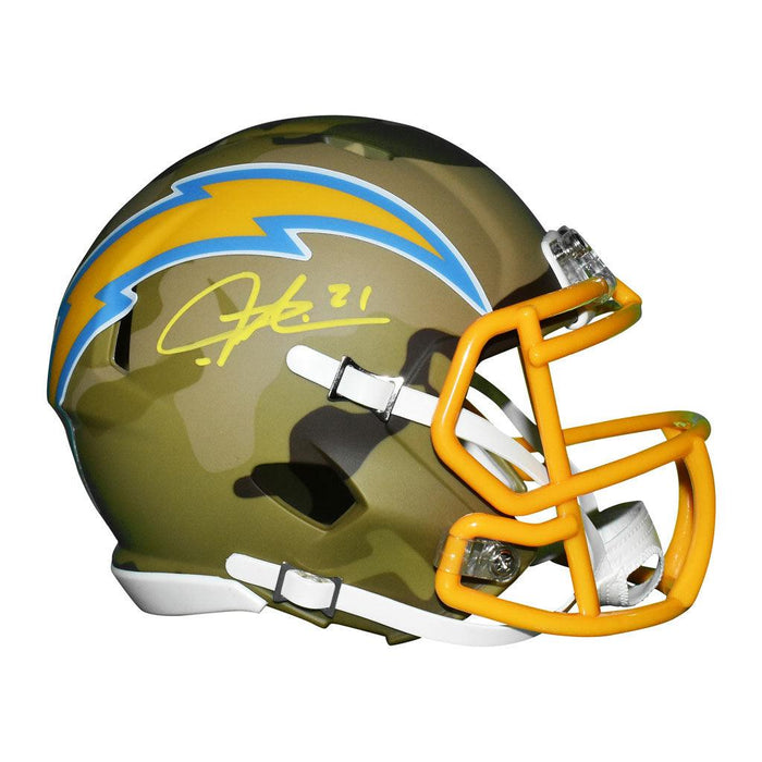 LaDainian Tomlinson Signed Los Angeles Chargers Speed Mini Replica Camo Football Helmet (JSA) - RSA