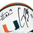 2-Signature Gino Torretta/Vinny Testaverde Signed Miami Hurricanes White  Mini Schutt Football Helmet (JSA) - RSA