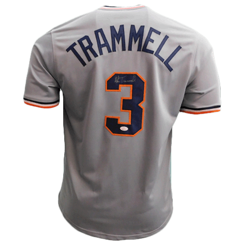Alan Trammell Autographed Pro Style Grey Baseball Jersey (JSA) - RSA