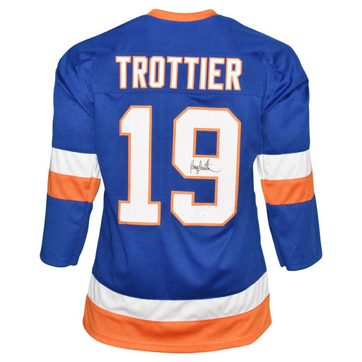 Bryan Trottier Signed New York Blue Hockey Jersey (JSA ) - RSA