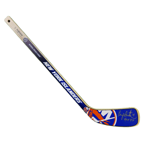 Bryan Trottier Autographed New York Islanders Mini Hockey Stick (JSA) HOF Inscription Included - RSA