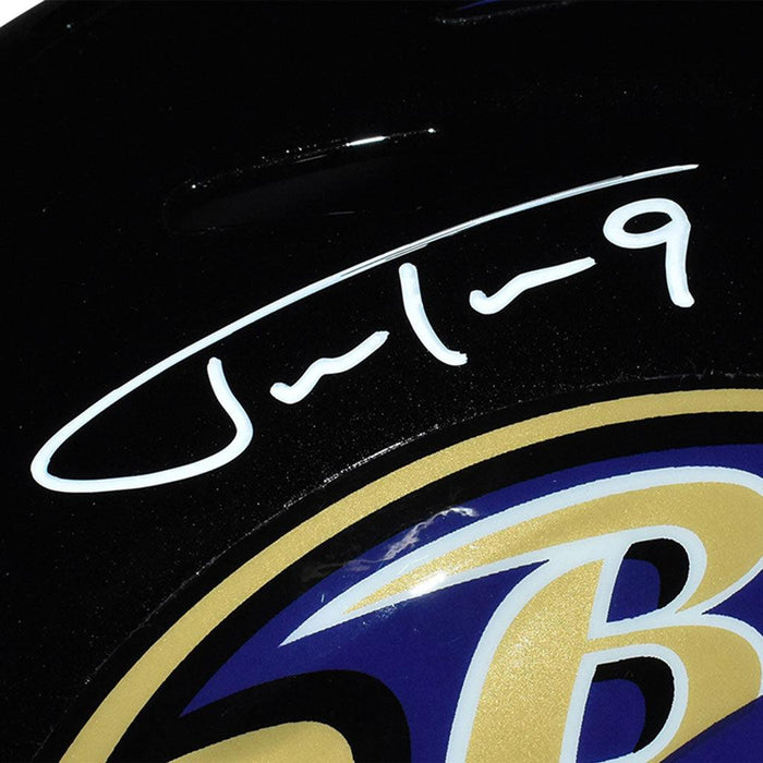 Justin Tucker Signed Baltimore Ravens Speed Full-Size Replica Football Helmet (JSA) - RSA