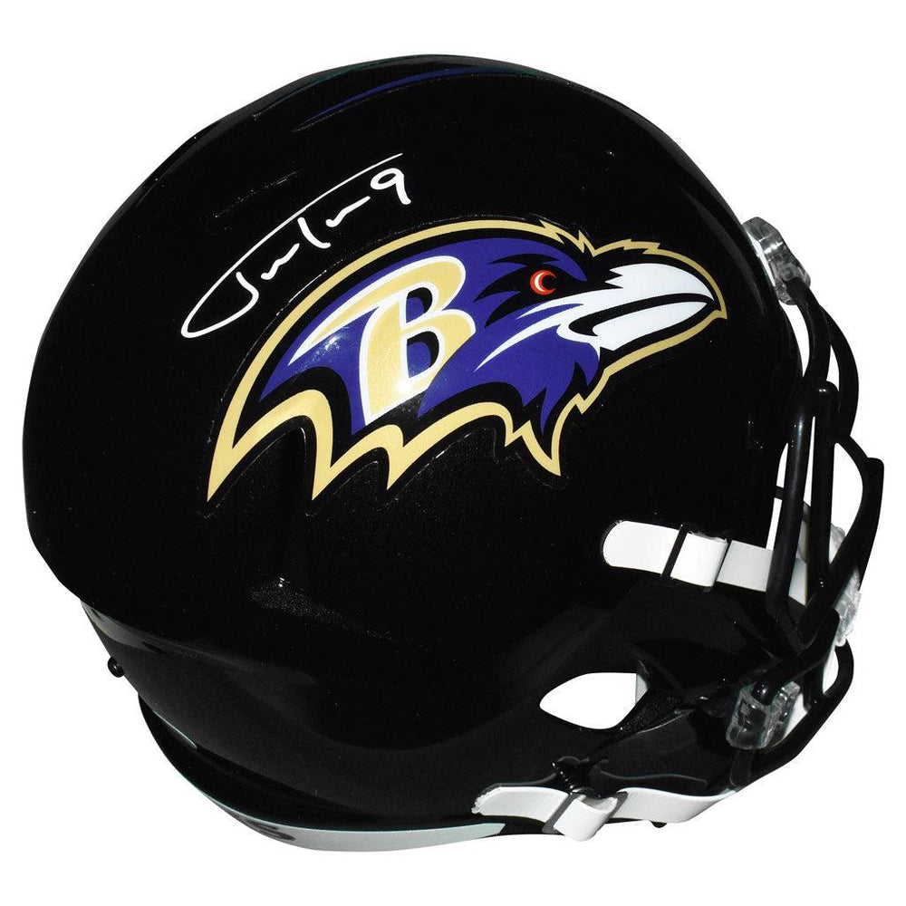 Justin Tucker Signed Baltimore Ravens Speed Full-Size Replica Football Helmet (JSA) - RSA