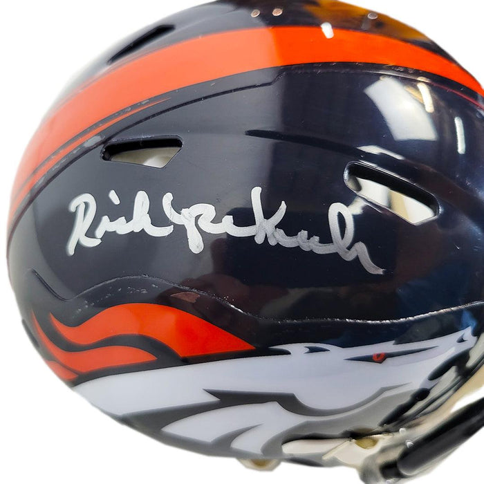 Rick Upchurch Signed Denver Broncos Speed Mini Replica Football Helmet (JSA) - RSA
