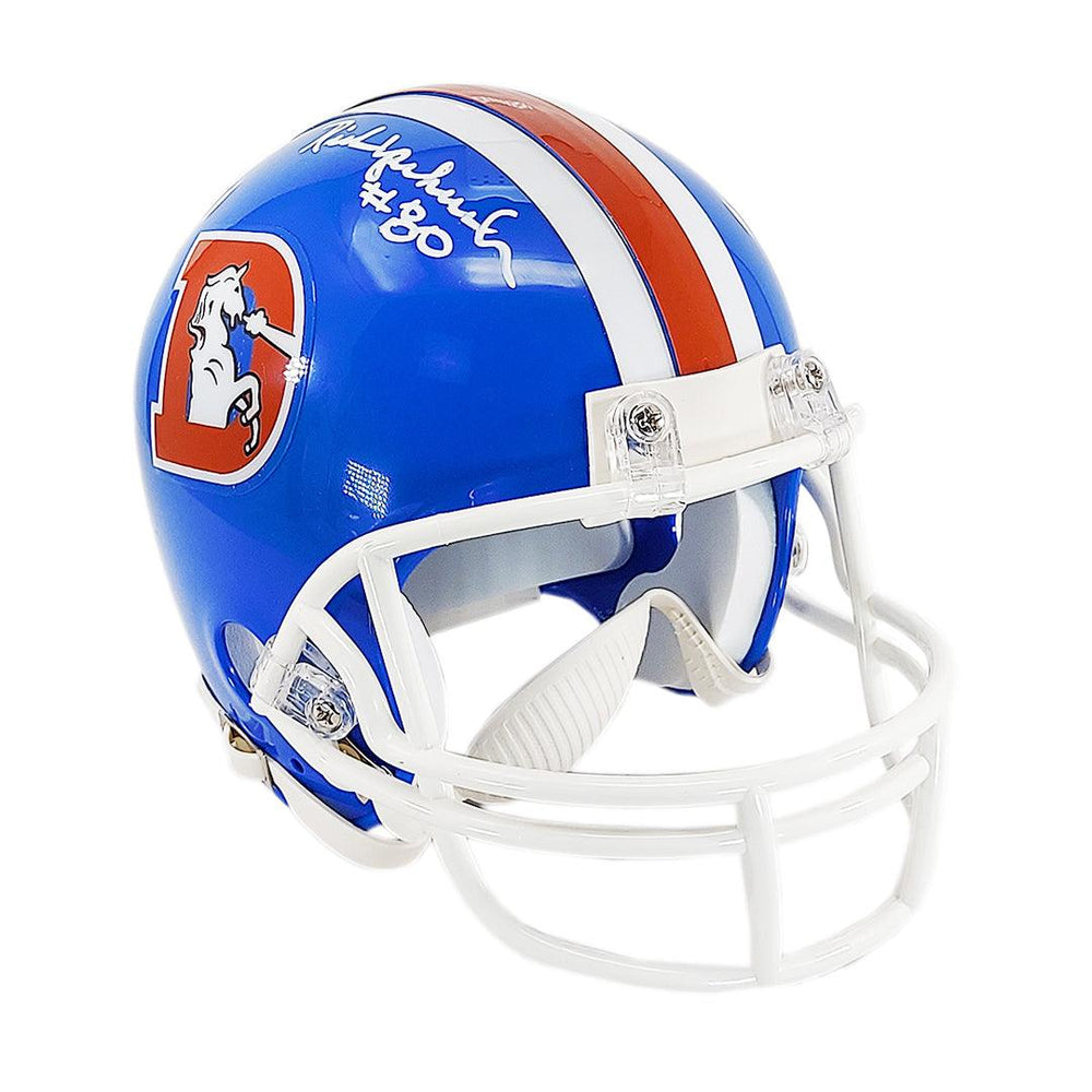 broncos youth football helmet Rick Upchurch Signed Denver Broncos Throwback 75-96 Mini Football Helm — RSA