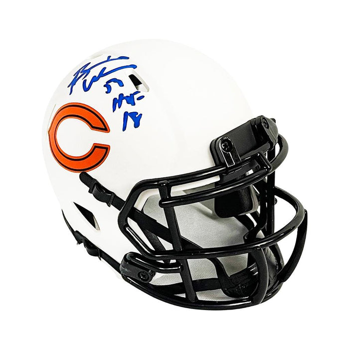 Brian Urlacher Signed HOF 2018 Inscription Chicago Bears Lunar Eclipse Speed Mini Replica Football Helmet (Beckett) - RSA