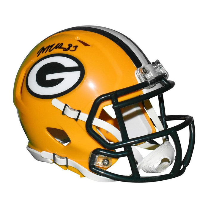Marquez Valdes-Scantling Signed Green Bay Packers Speed Mini Replica Yellow Football Helmet (JSA) - RSA