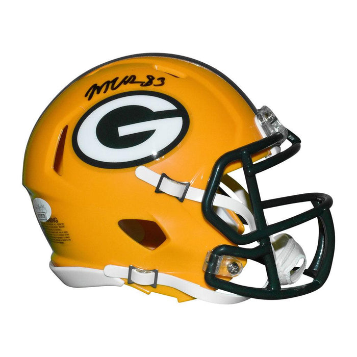 Marquez Valdes-Scantling Signed Green Bay Packers Speed Mini Replica Yellow Football Helmet (JSA) - RSA