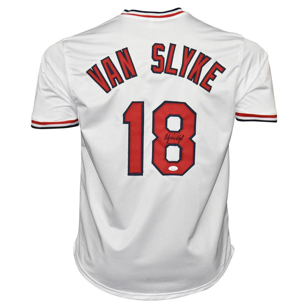 Andy Van Slyke Signed St Louis White Baseball Jersey (JSA) — RSA
