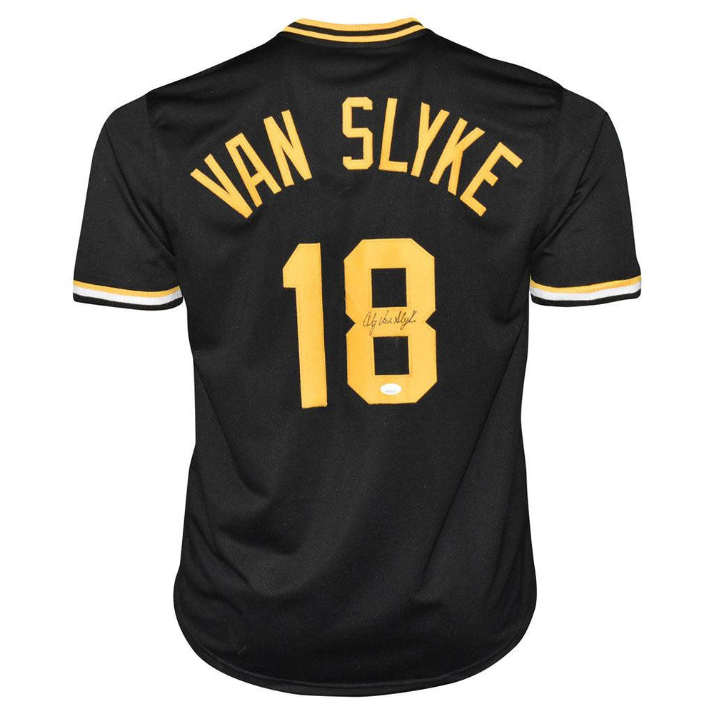 Andy Van Slyke Signed Pittsburgh Black Baseball Jersey (JSA) - RSA