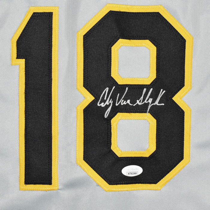 Andy Van Slyke Signed Pittsburgh Grey Baseball Jersey (JSA) — RSA