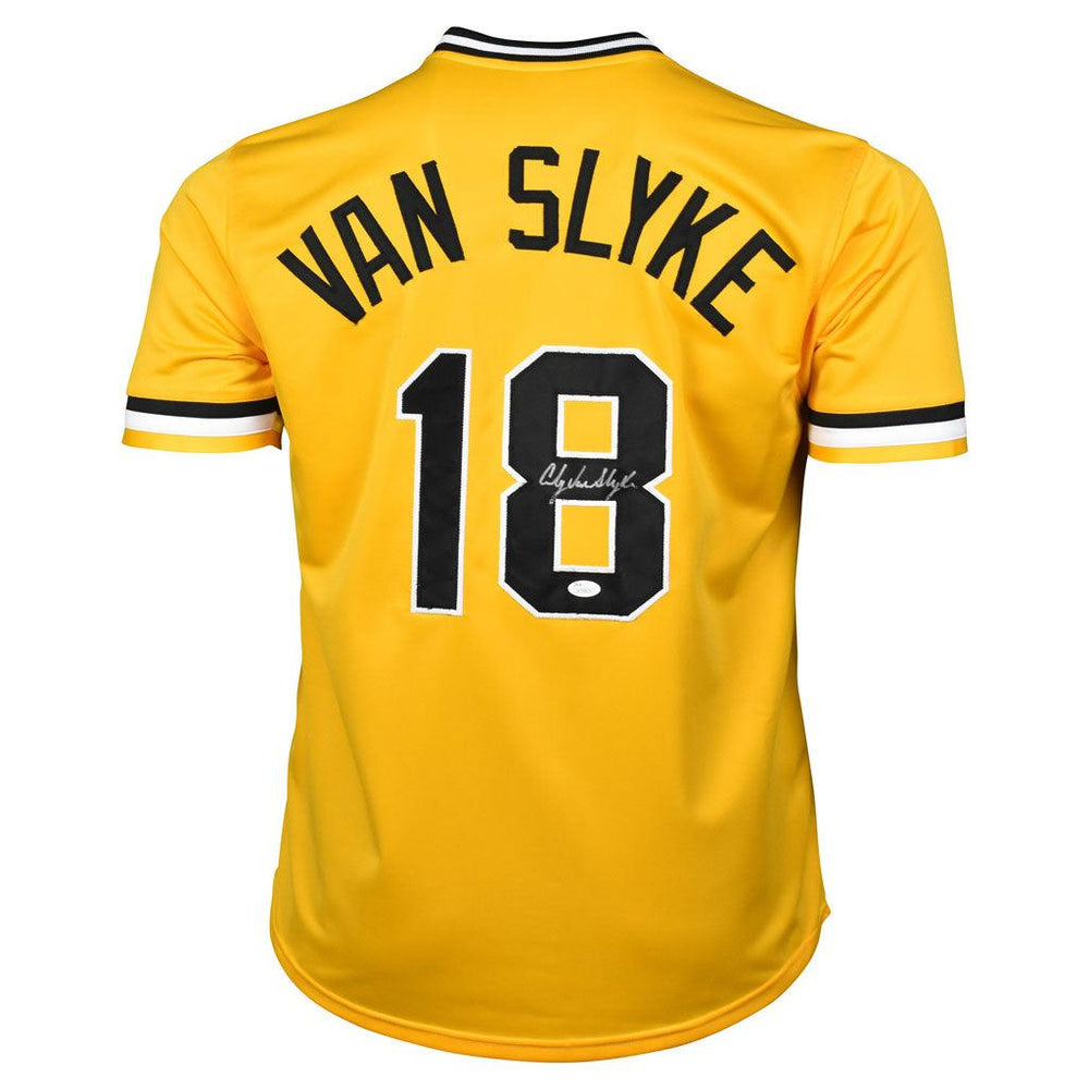 Andy Van Slyke Signed Pittsburgh Yellow Baseball Jersey (JSA) - RSA
