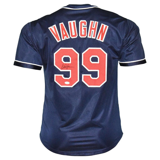 Charlie Sheen Vaughn Signed Major League Blue Baseball Jersey (JSA) - RSA