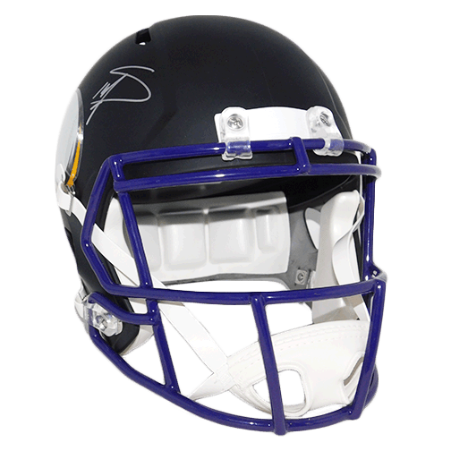 Stefon Diggs Autographed Vikings Full Size Speed Flat Black Football Helmet (JSA) - RSA