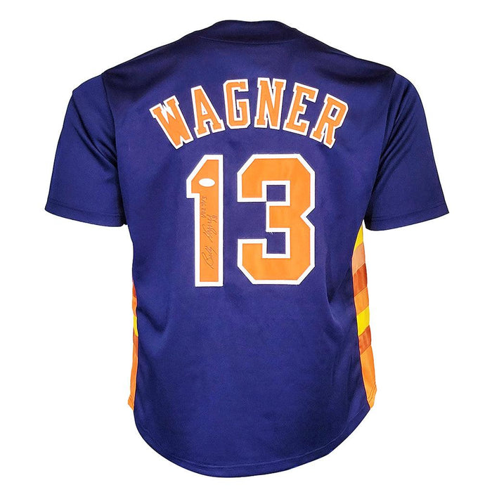 Billy Wagner Signed 422 Saves Inscription Houston Blue Baseball Jersey (JSA) - RSA