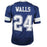 Everson Walls Autographed Pro Style Dallas Blue Football Jersey (JSA) - RSA