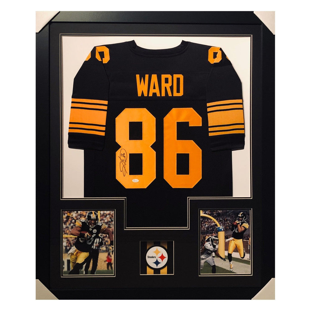 ward steelers color rush autographed framed football jersey