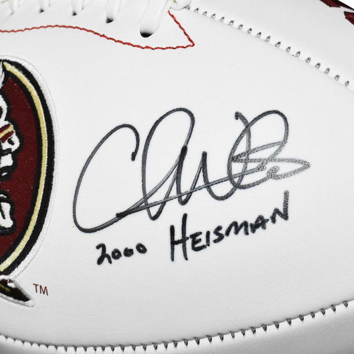 2-Signature Chris Weinke/Charles Ward Signed Heisman Inscription Florida State Seminoles Official NFL Team Logo Football (JSA) - RSA